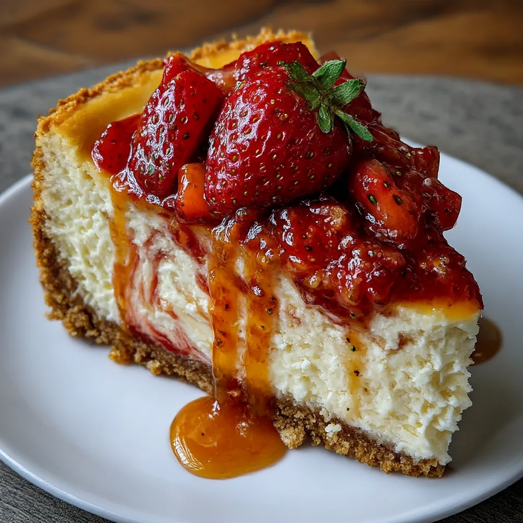 Strawberry Swirl Cheesecake