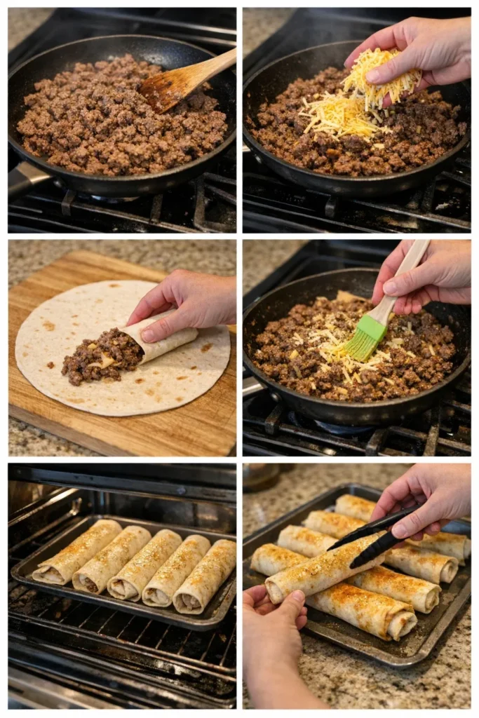 Cheat burger roll ups