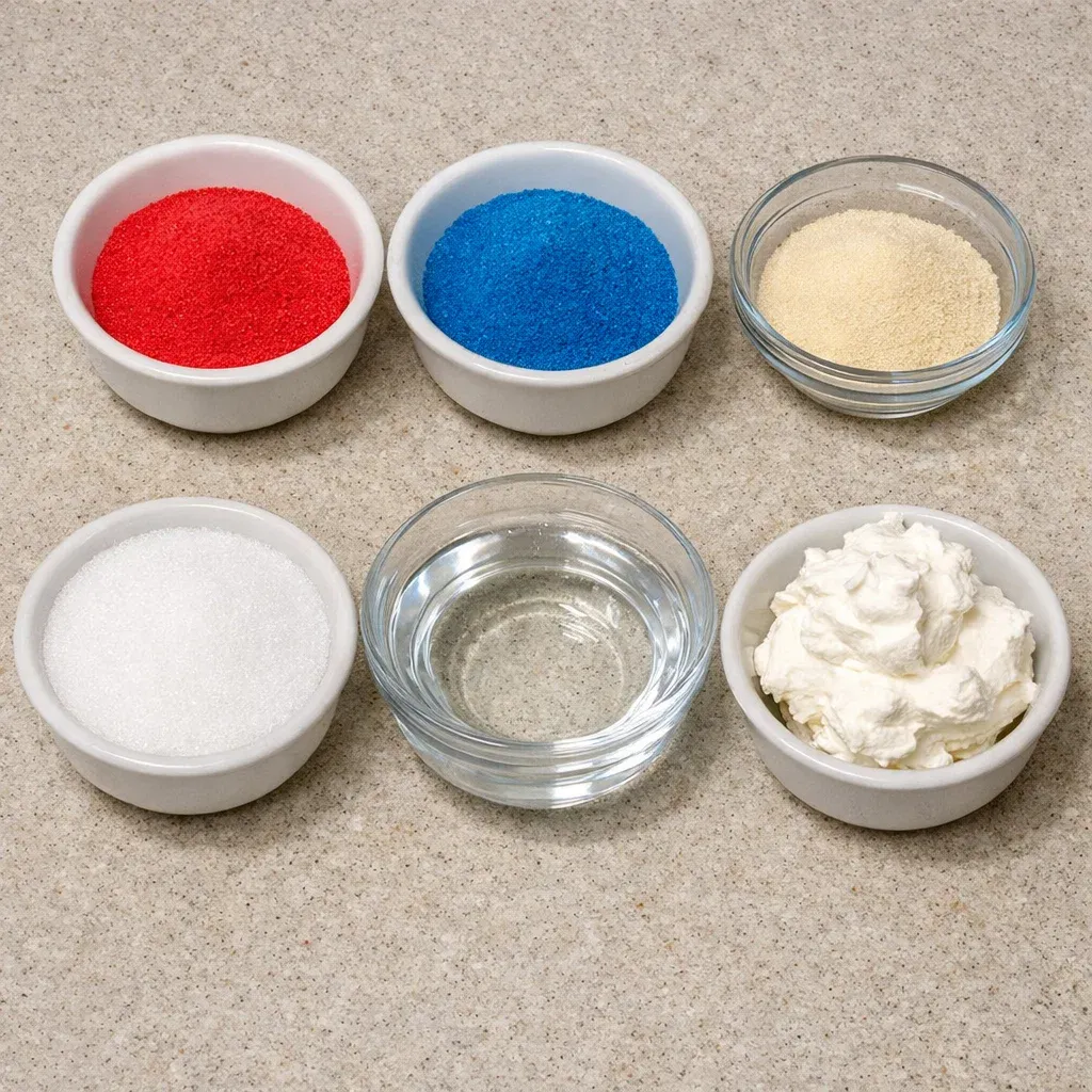 Layered Red White & Blue Jello Shots