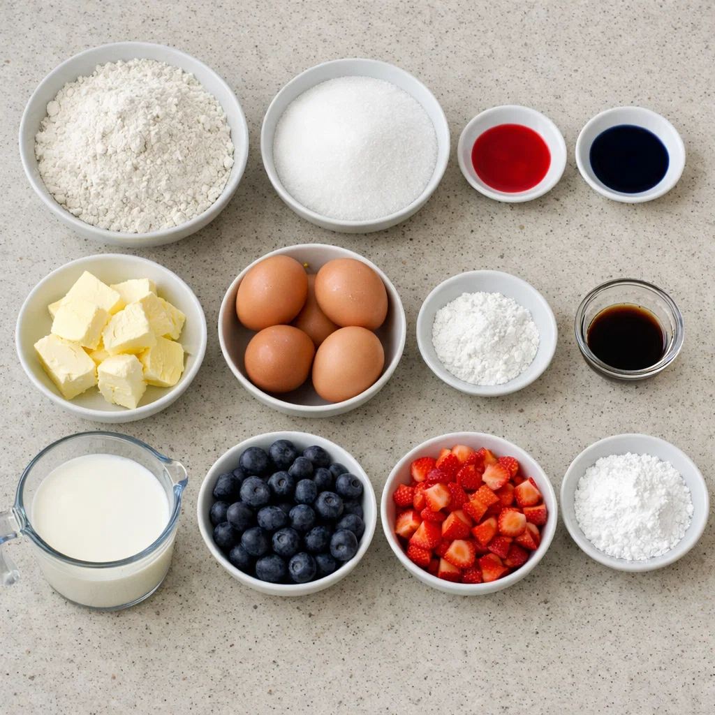 Red, White and Blue Bundt Cake