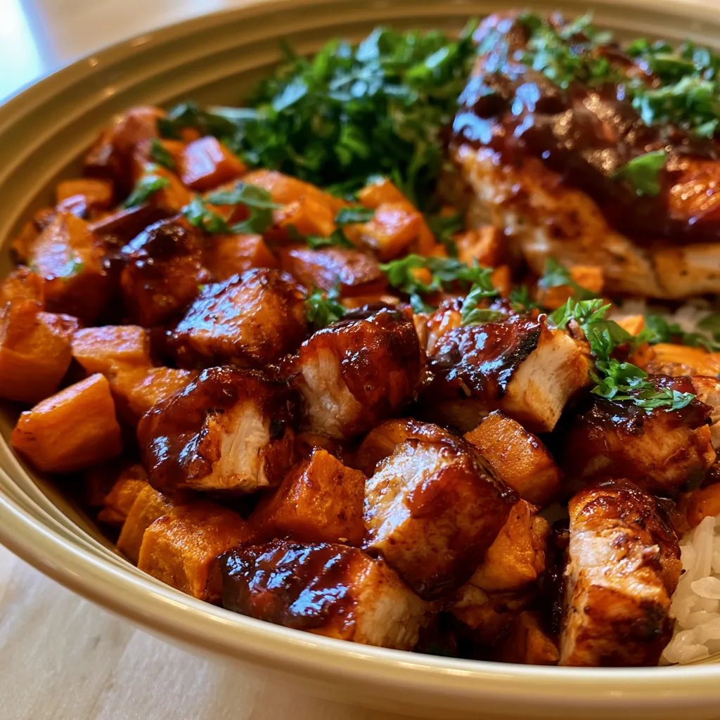 BBQ Chicken and Sweet Potato Bowls