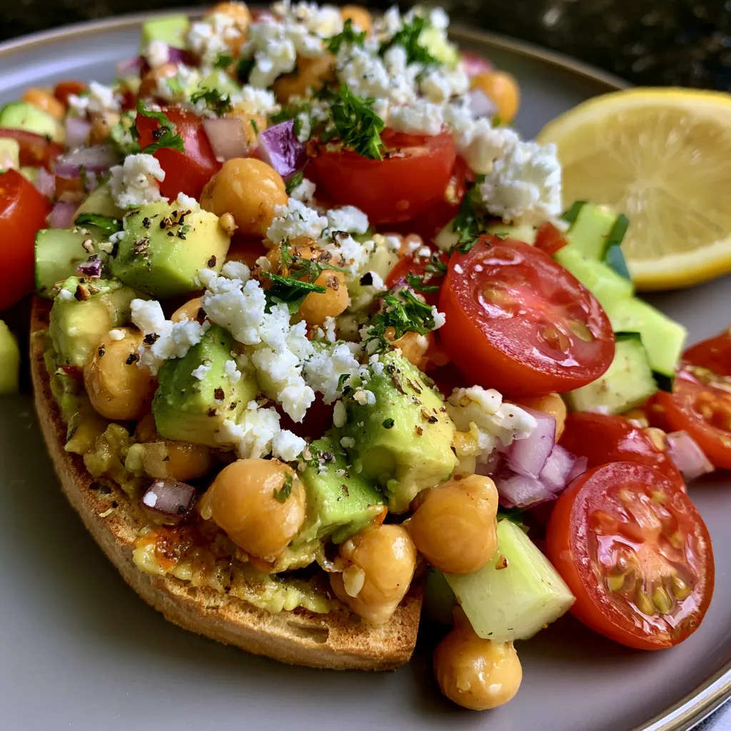 Chickpea Feta Avocado Salad