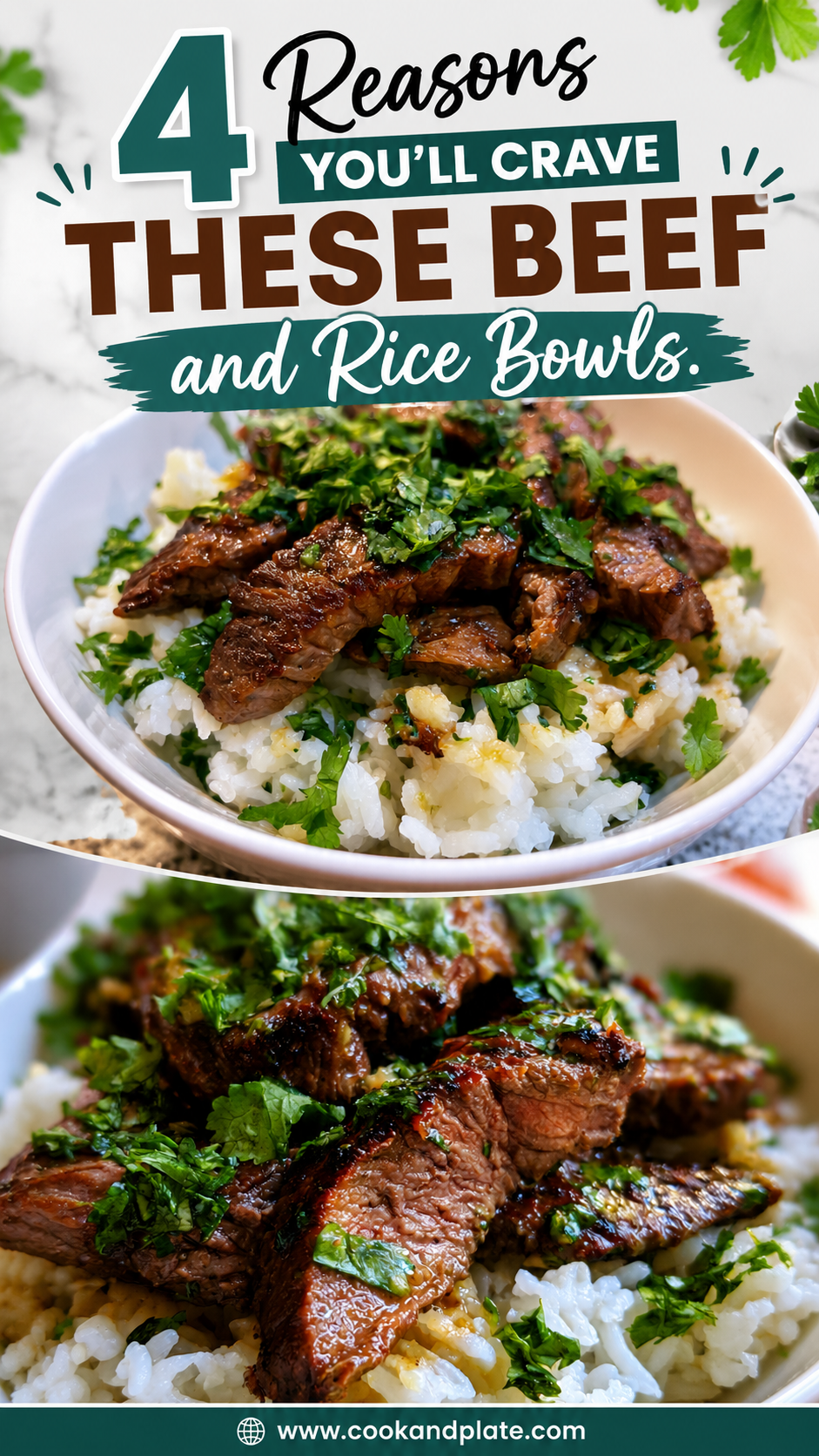 Cilantro Lime Beef and Rice Bowls