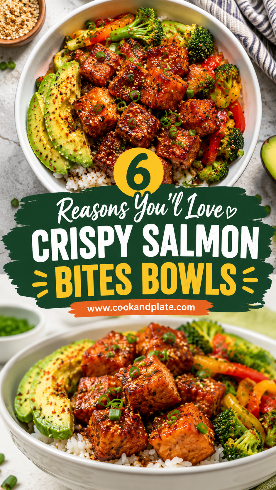 Crispy Salmon Bites Bowls