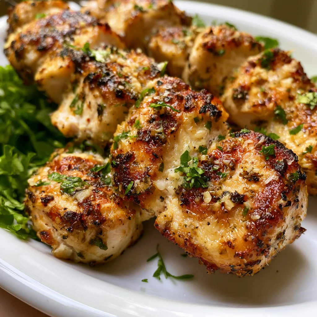 Garlic Parmesan Chicken Kebabs