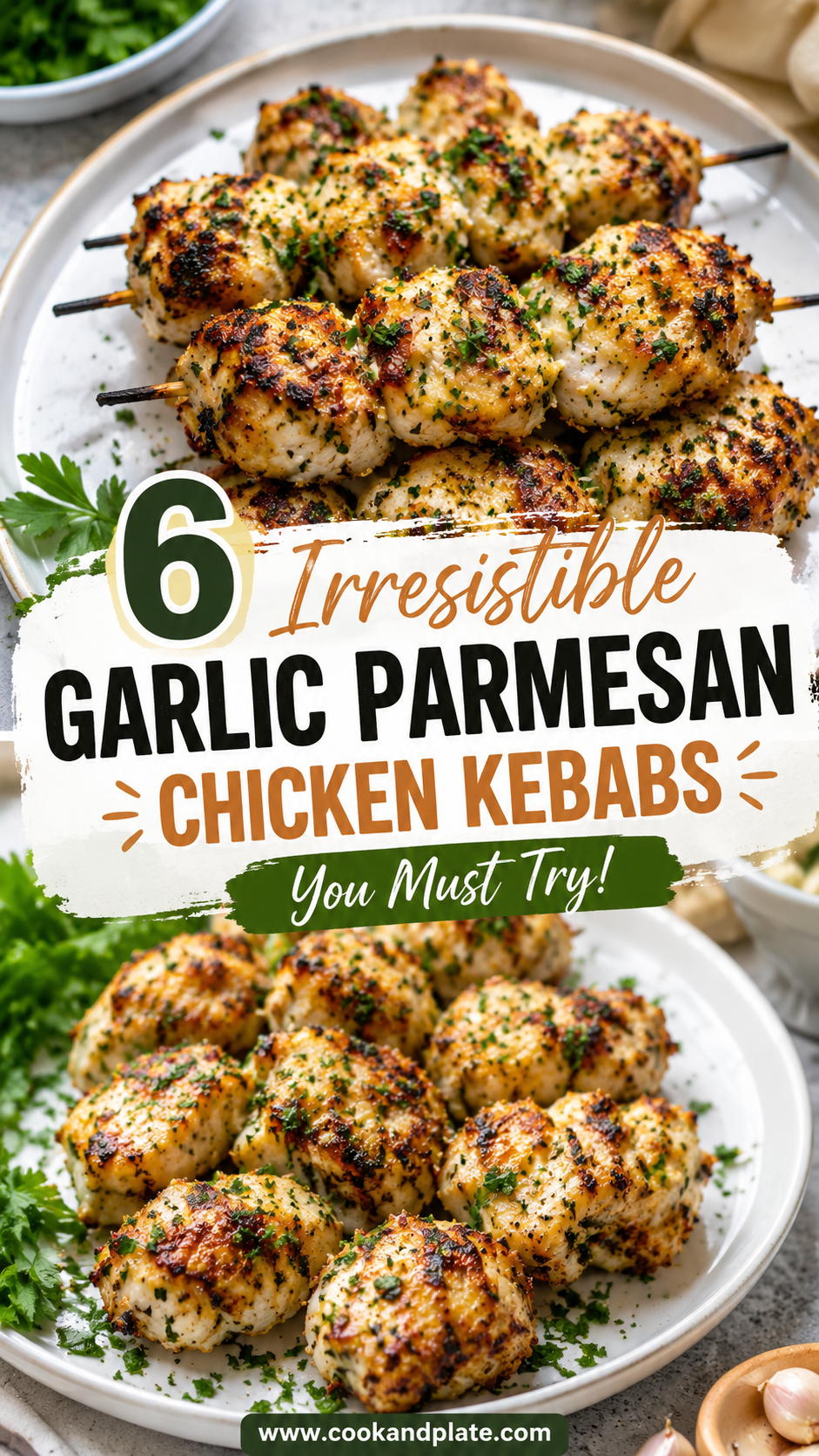 Garlic Parmesan Chicken Kebabs