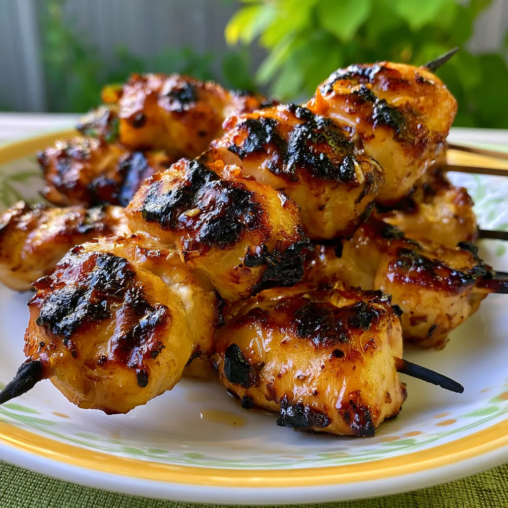 Honey Garlic Chicken Skewers