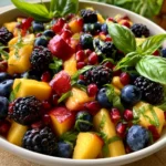 Honey Lime Basil Peach Fruit Salad