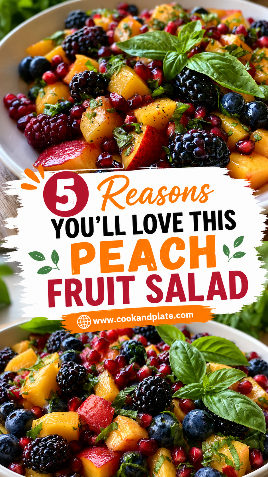 Honey Lime Basil Peach Fruit Salad