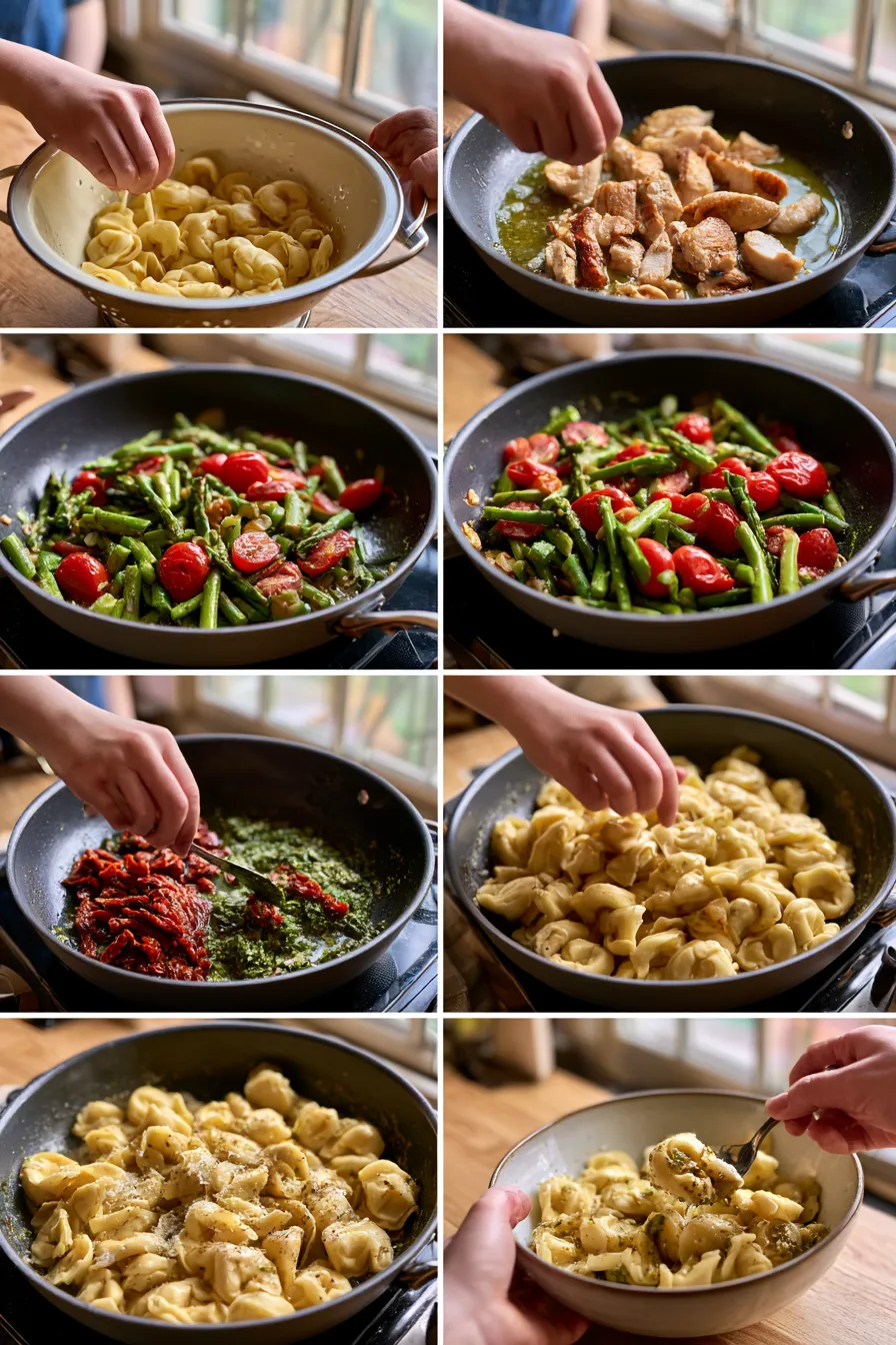 Pesto Chicken and Tortellini