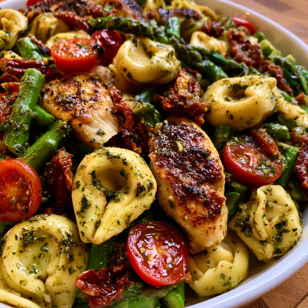Pesto Chicken and Tortellini