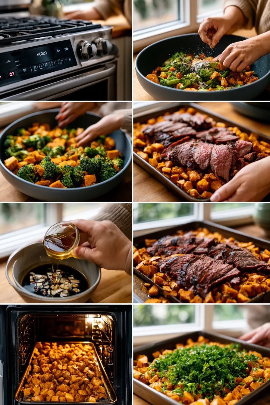 Sheet Pan Smoked Beef and Sweet Potatoes