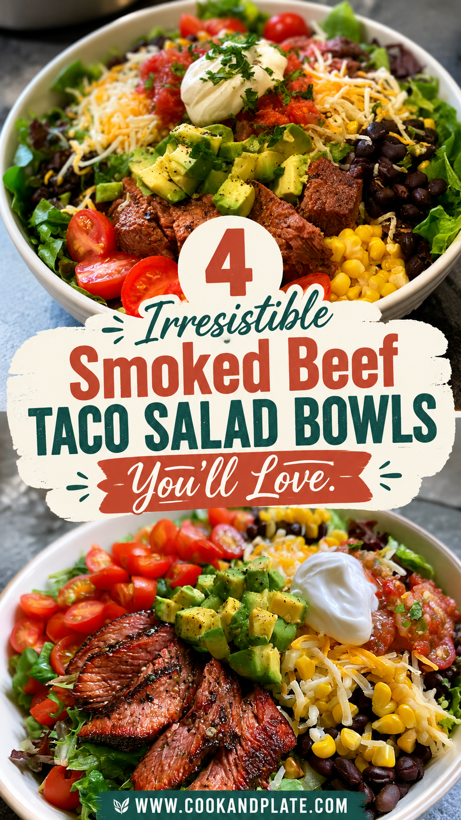 Smoked Beef Taco Salad Bowls