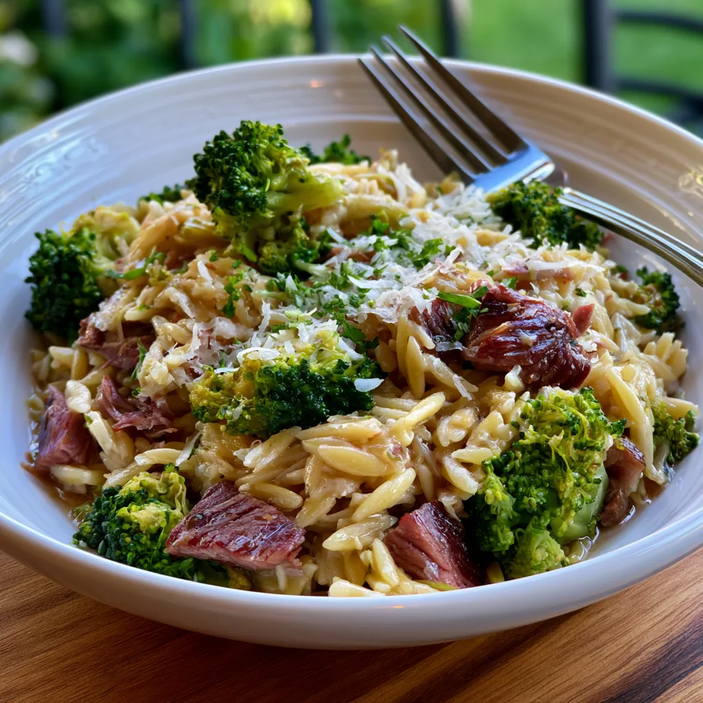 Smoked Beef and Broccoli Orzo