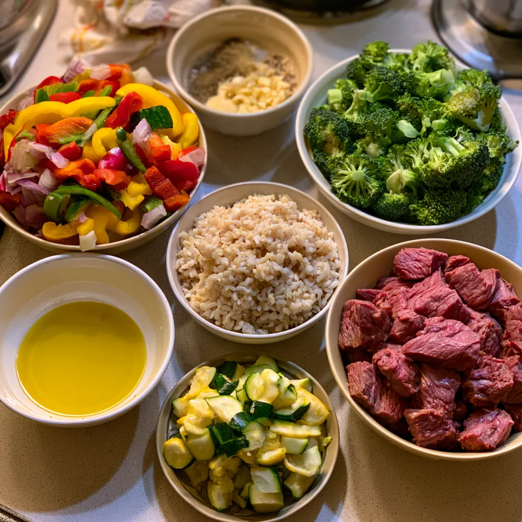 Smoked Beef and Vegetable Bowls