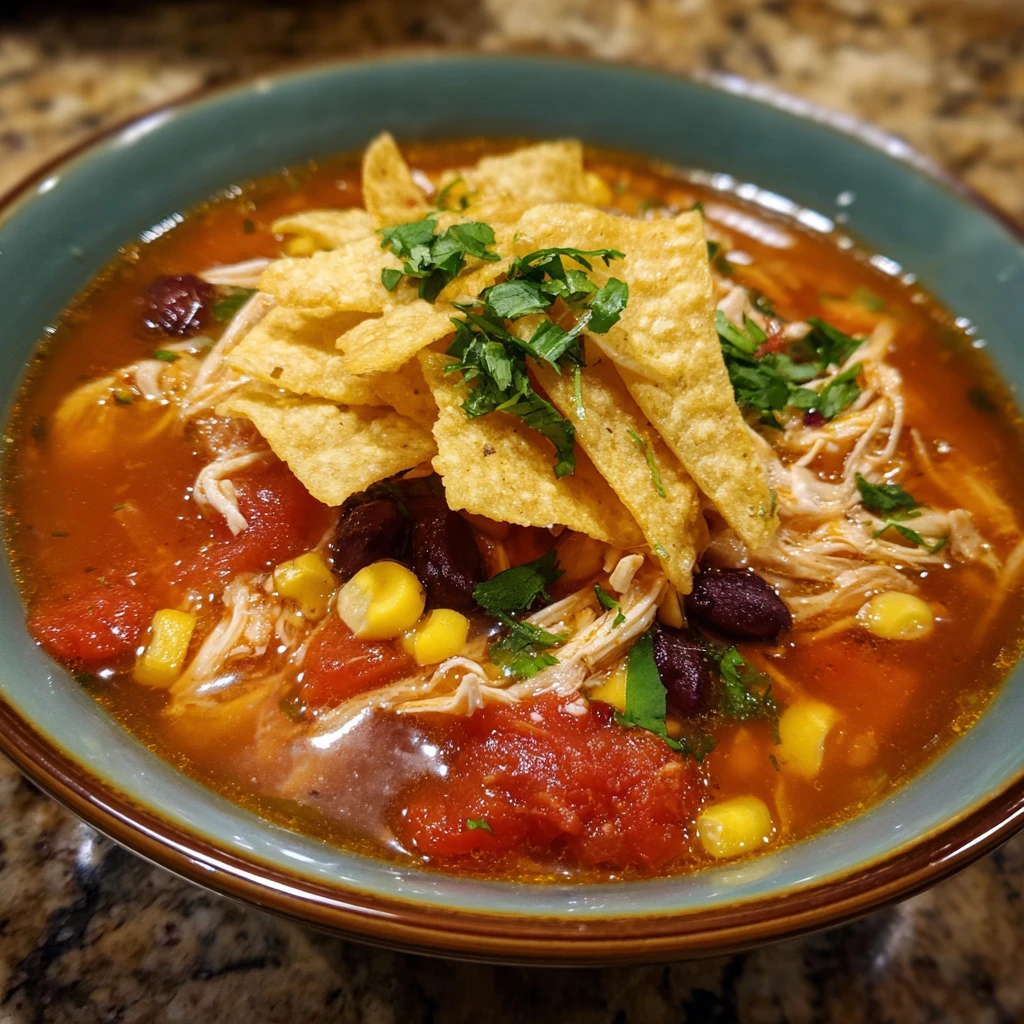 Crock Pot Chicken Tortilla Soup