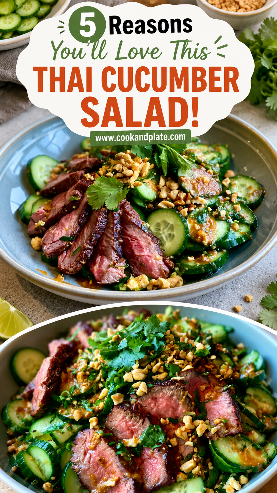Thai Cucumber Salad with Smoked Beef